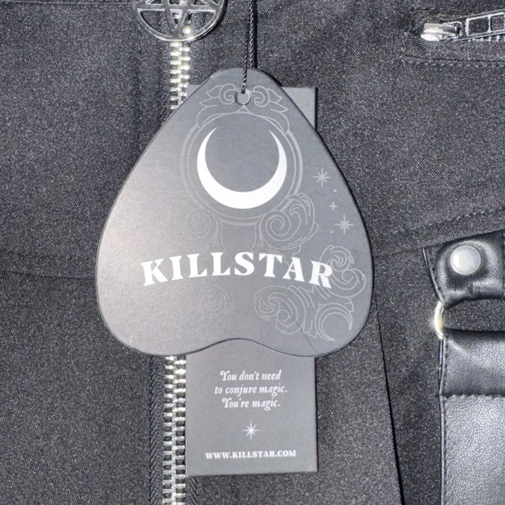 Killstar Blaire B*tch Black Mini Skirt XS Suspenders Gothic Whimisgoth Witch NWT